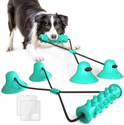 Dog Suction Cup Toy,Dog Chew Toy with 2 Suction Cups,Interactive Tug of War Dog Toy,Indestructible Chew Rope Toys for Small Medium Large Dogs