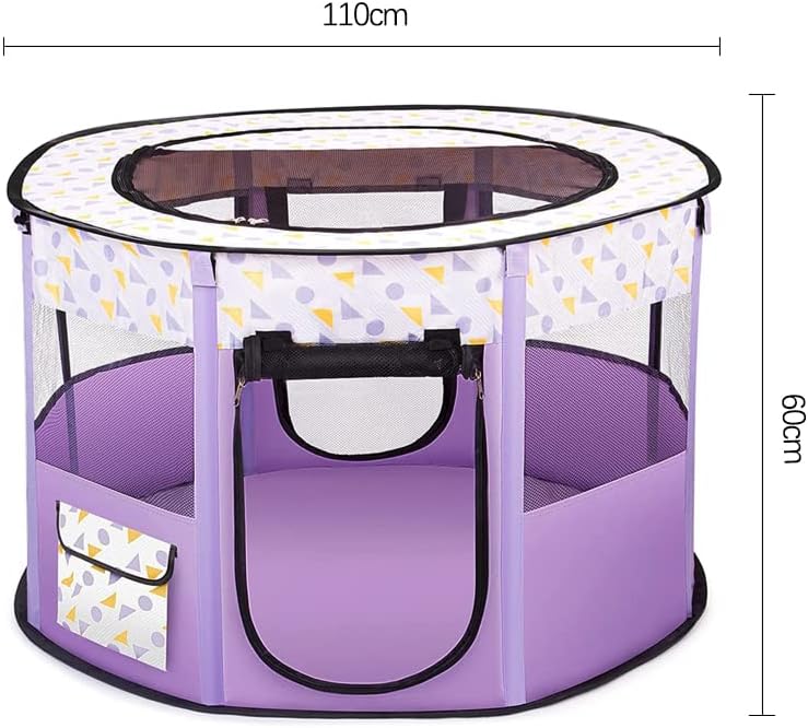 Large Portable Pet Playpen, Foldable Dog Playpen Pet Tent, Cat Delivery Room,Indoor and Outdoor Travel Playpen for Dogs, Cats and Rabbits with Free Carrying Case