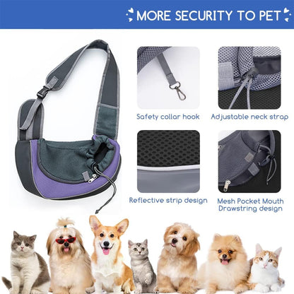 Dog Sling Carrier,Breathable Mesh Puppy Carrier, Portable Travel Cat Sling, Adjustable Dog Pet Carrier Sling Hand Free