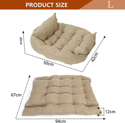 3 in 1 Dog Sofa Bed, Water Resistant,for Small,Medium and Large Dogs,Cat Beds for Indoor Cats, Soft and Comfortable,Multifunctional Deformation Pet Nest