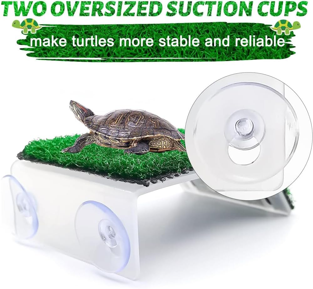 Lawn Turtle Basking Platform, Tortoise Ramp Reptile Tank Ladder Resting Basking Platform, Fish Tank Aquarium Turtle Dock Floating Décor(22 * 20 * 5.2cm)