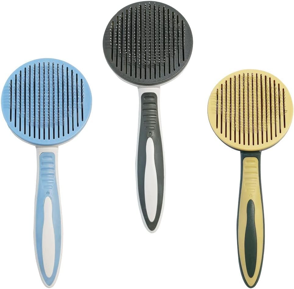 Cat Brushes Self Cleaning,Cat Grooming Brush Tool for Indoor Cats and Dogs,Cat Brush for Shedding,Cat Hair Brush,Gently Removes Loose Undercoat, for Pet Massage