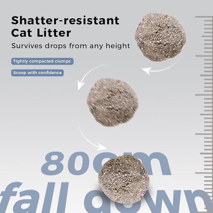 FurryPals Cat Litter,Bentonite Cat Litter Baby Fragrance,99% Dust-Free, Low Tracking, Quick Clumping,Superior Odor Control,Non-Stick Formula,Easy to Clean(10L,8kg)