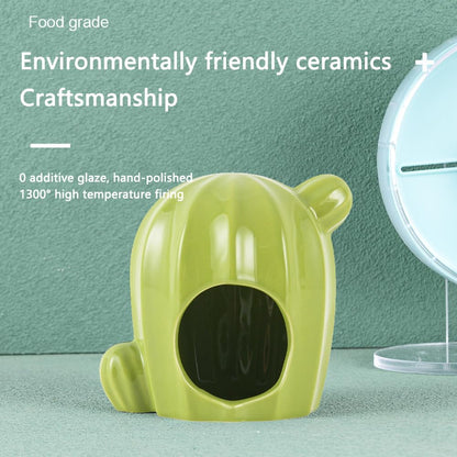 مخبأ سيراميك كبير جدًا للهامستر، موئل هامستر بارد في الصيف، سرير بارد، ملحقات هامستر، كهف منزل مضاد للعض للفئران 