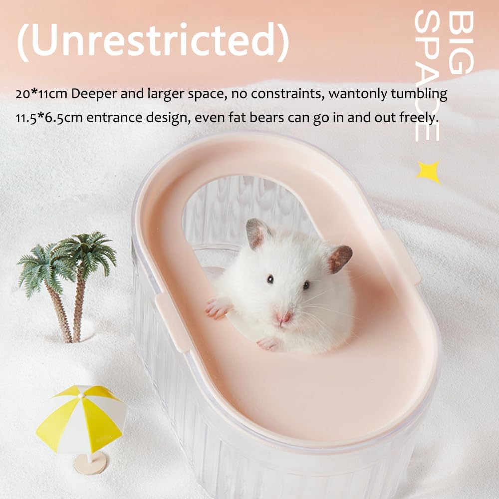 Large Hamster Sand Bathtub, Cute Clear Hamster Toilet Bathtub, Critter Habitat Decoration, Dwarf Critter Sandbox Dust Bathtub, Critter Bathroom Hamster Cage Accessories