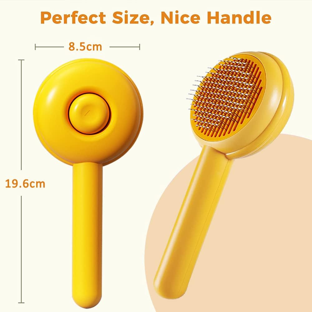 Cat Brushes Self Cleaning,Cat Grooming Brush Tool for Indoor Cats and Dogs,Cat Brush for Shedding,Cat Hair Brush,Gently Removes Loose Undercoat, for Pet Massage