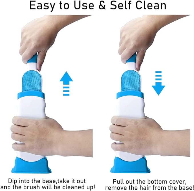 Pet Hair Remover, Double-Sided for Cats and Dogs- Blue