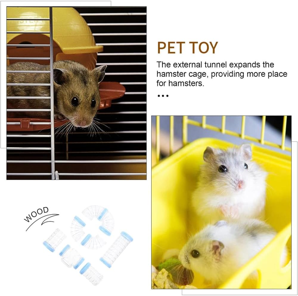 مجموعة من 8 قطع من أنابيب الهامستر، أنبوب منحني شفاف، نفق قفص للحيوانات الأليفة، ملحقات قفص الهامستر، ألعاب الهامستر، اتصال DIY، نفق مغامرة، مساحة توسيع 