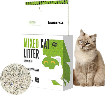 Mixed Cat Litter, Anti-Odor Clumping Cat Litter Pellets, Low Dust Super Absorbent Litter, Plant Degradable, Low Tracking (Mixed Cat Litter (2.5kg)