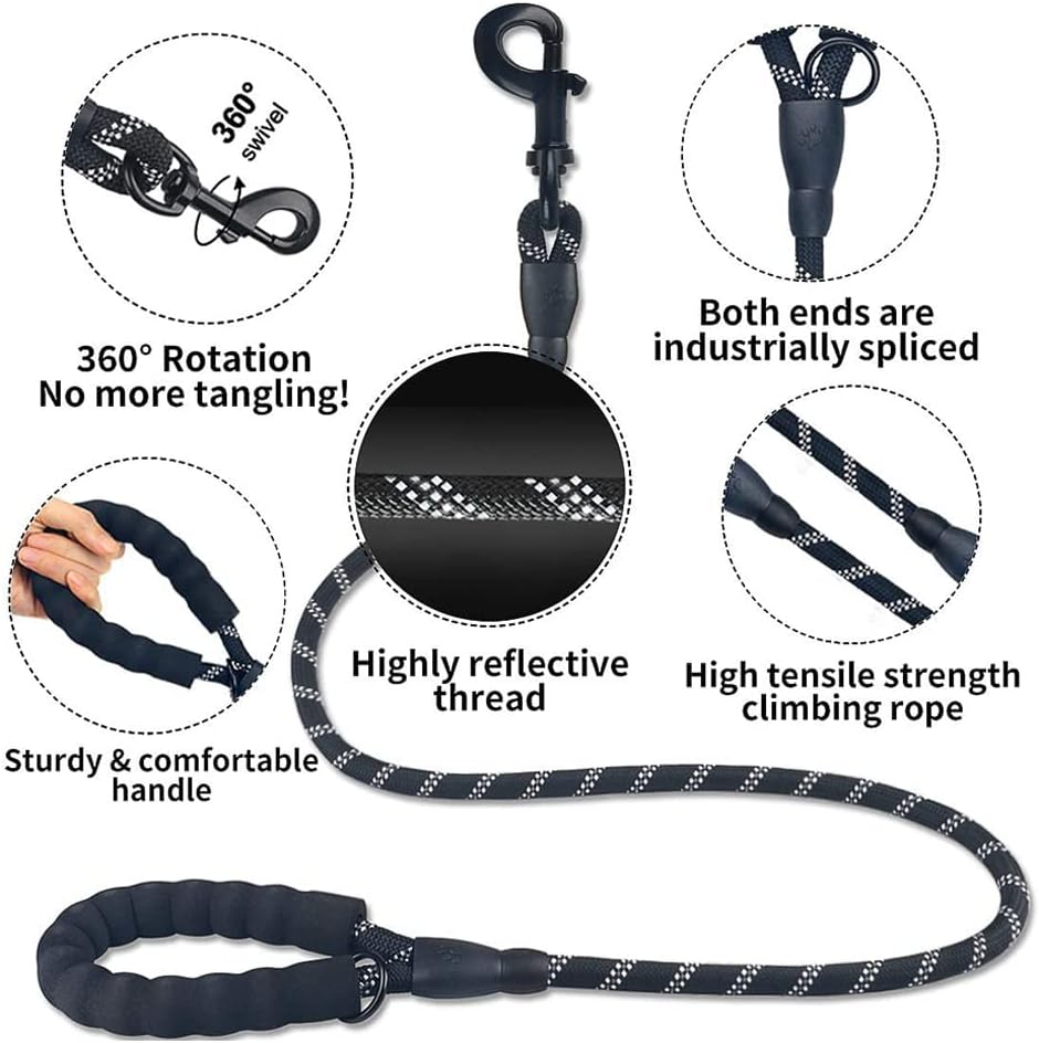 Durable Nylon Non-Slip Leash With Comfortable Padded Handle And Highly Reflective Leash For Medium To Large Dogs，Carry-On Litter Box
