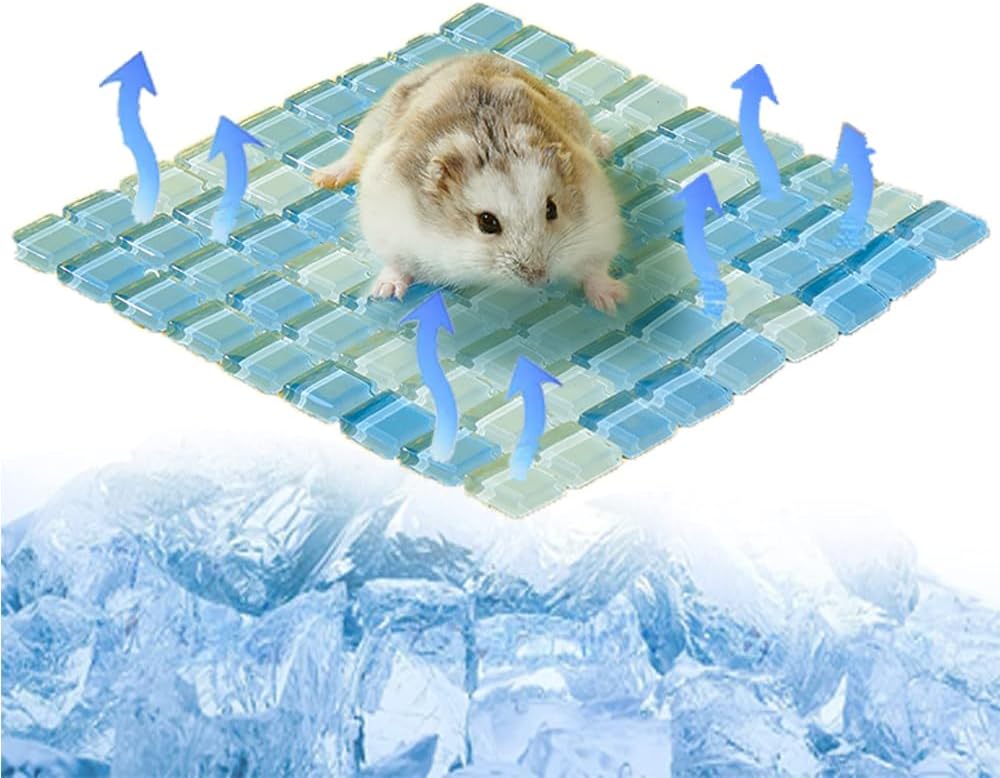 Hamster Cooling Pad, Ceramic Crystal Cooling Plate Pet Cooling Mat, Anti-bite Easy to Clean Ice Pad for Hamsters Rabbits and Other Small Pets