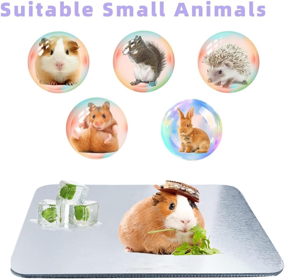 Hamster Cooling Pad, Ceramic Crystal Cooling Plate Pet Cooling Mat, Anti-bite Easy to Clean Ice Pad for Hamsters Rabbits and Other Small Pets