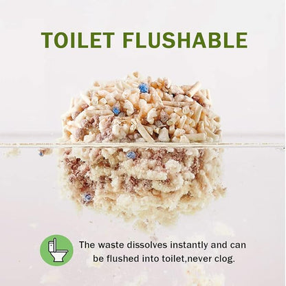 Flushable Cat Litter 2.5kg, Mixed Anti-Odor Clumping Cat Litter Pellets, Low Dust Super Absorbent Litter, Plant Degradable, Low Tracking (Mixed Cat Litter)