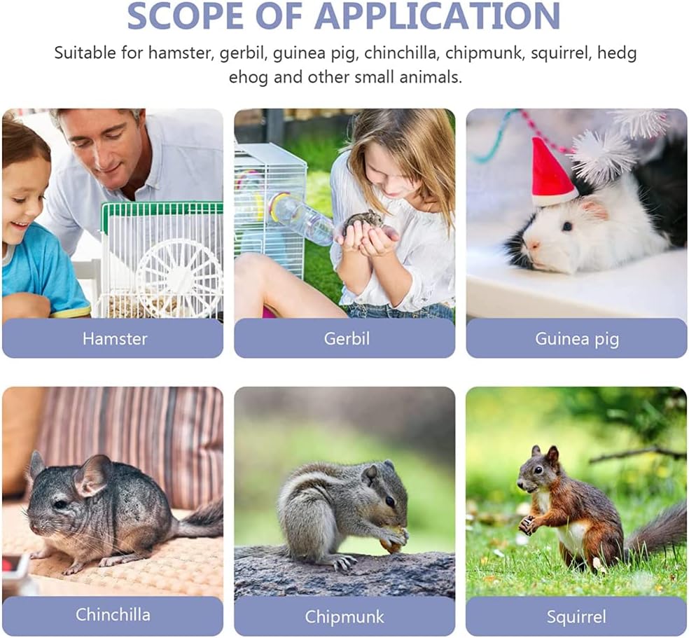 حامل الهامستر، قفص سفر مريح للهامستر مع زجاجة مياه سعة 60 مل، قفص حمل للسفر في الهواء الطلق مناسب للهامستر القزم وخنزير غينيا وموطن الحيوانات الصغيرة 