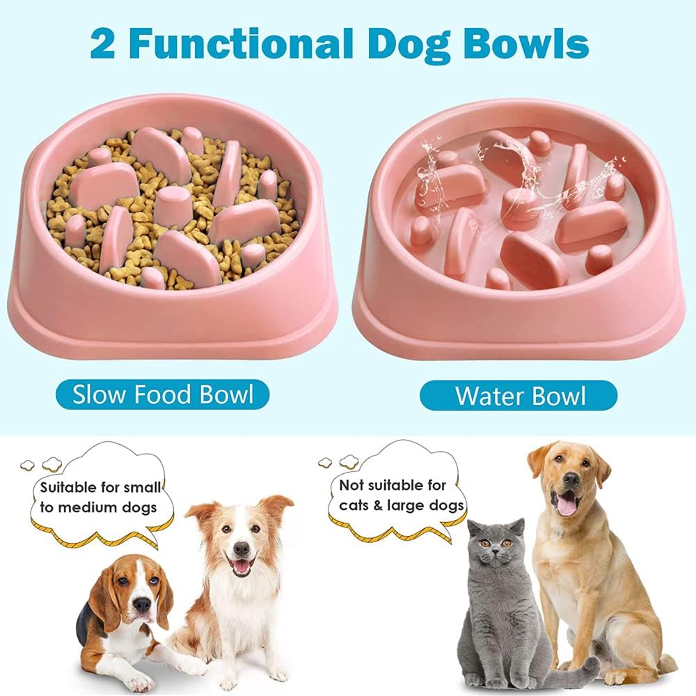 Slow Feeder Dog Bowls,Slow Eating Dog Bowl,Non-Slip Puzzle Anti-Choking Puppy Bowl,Perfect for Medium Small Dogs and Cats