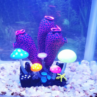 نباتات بلاستيكية اصطناعية لتزيين أحواض السمك، شجرة زهر الكرز الوردية مع العشب، مجموعة أشجار ديكور لأحواض السمك، إكسسوارات ديكور لأحواض الأسماك