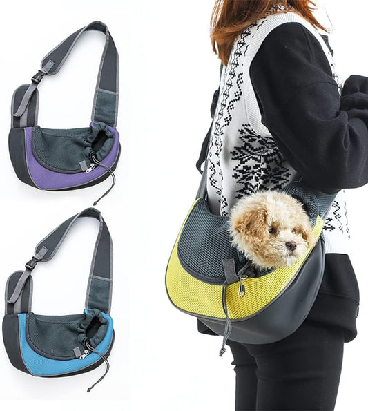 Dog Sling Carrier,Breathable Mesh Puppy Carrier, Portable Travel Cat Sling, Adjustable Dog Pet Carrier Sling Hand Free