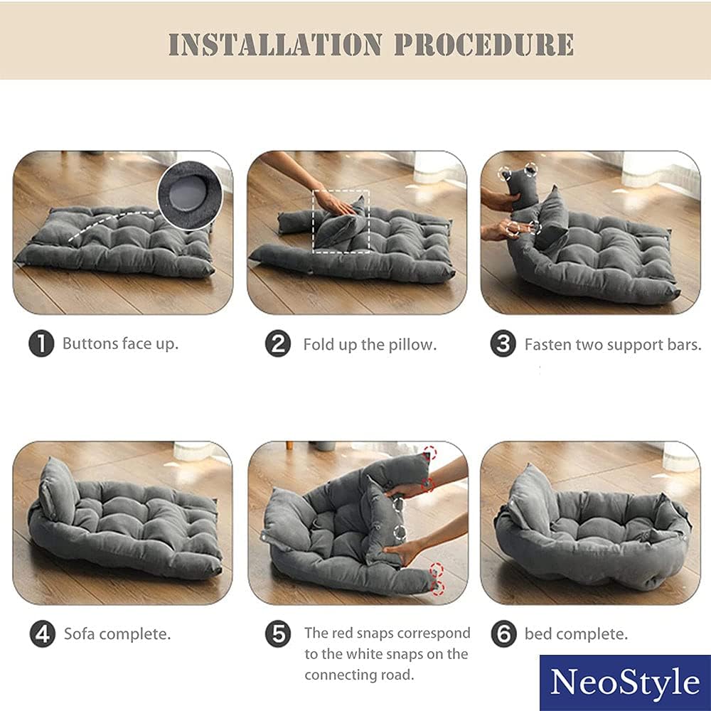 3 in 1 Dog Sofa Bed, Water Resistant,for Small,Medium and Large Dogs,Cat Beds for Indoor Cats, Soft and Comfortable,Multifunctional Deformation Pet Nest