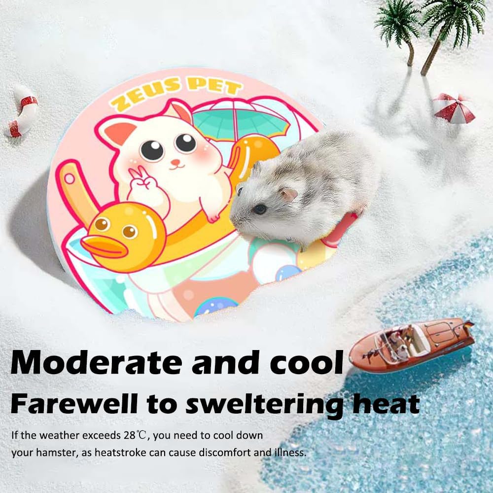 Hamster Cooling Pad, Ceramic Crystal Cooling Plate Pet Cooling Mat, Anti-bite Easy to Clean Ice Pad for Hamsters Rabbits and Other Small Pets