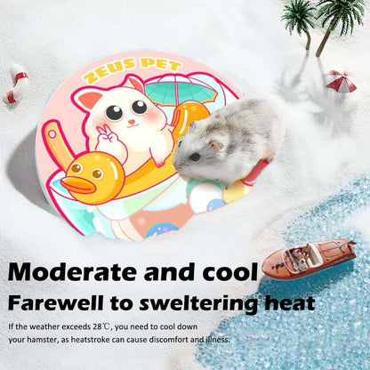 Hamster Cooling Pad, Ceramic Crystal Cooling Plate Pet Cooling Mat, Anti-bite Easy to Clean Ice Pad for Hamsters Rabbits and Other Small Pets