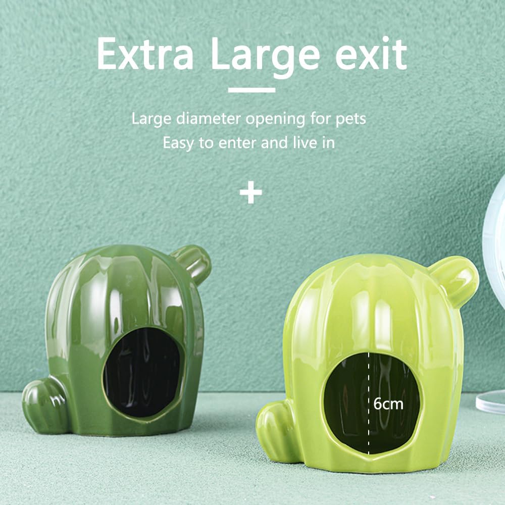 مخبأ سيراميك كبير جدًا للهامستر، موئل هامستر بارد في الصيف، سرير بارد، ملحقات هامستر، كهف منزل مضاد للعض للفئران 