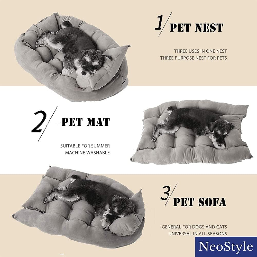 3 in 1 Dog Sofa Bed, Water Resistant,for Small,Medium and Large Dogs,Cat Beds for Indoor Cats, Soft and Comfortable,Multifunctional Deformation Pet Nest