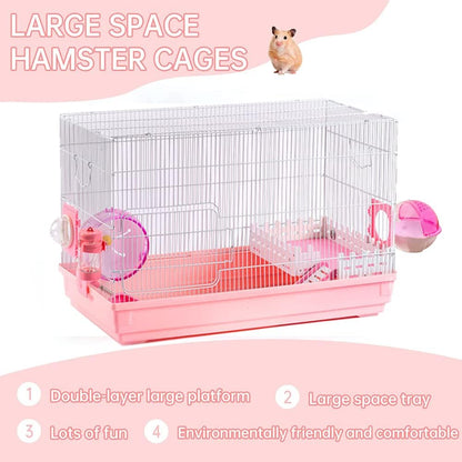 Hamster Cage, 3 Layers Large Space Hamster Cage and Habitat for Dwarf Hamsters, Syrian Hamsters, Gerbils or Other Small Animals