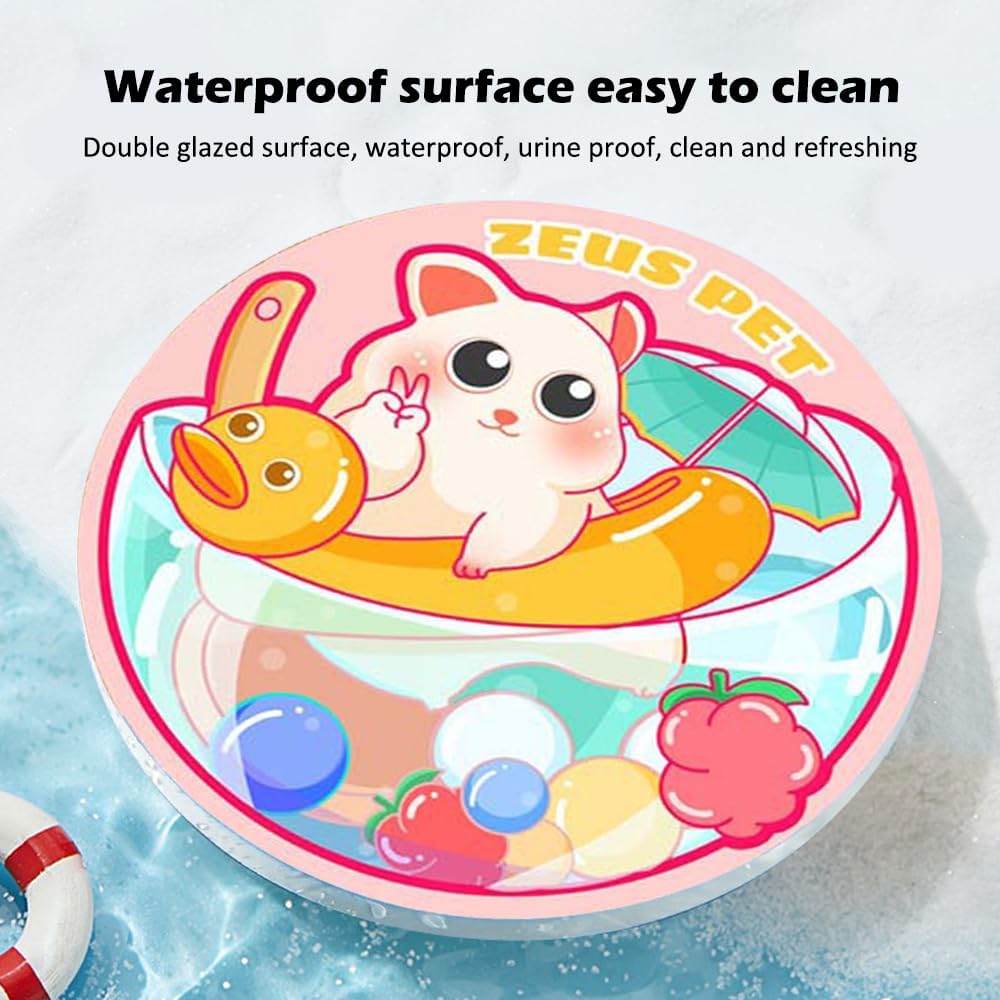 Hamster Cooling Pad, Ceramic Crystal Cooling Plate Pet Cooling Mat, Anti-bite Easy to Clean Ice Pad for Hamsters Rabbits and Other Small Pets