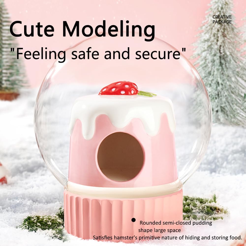 مخبأ سيراميك كبير جدًا للهامستر، موئل هامستر بارد في الصيف، سرير بارد، ملحقات هامستر، كهف منزل مضاد للعض للفئران 