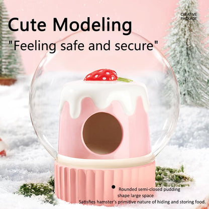 مخبأ سيراميك كبير جدًا للهامستر، موئل هامستر بارد في الصيف، سرير بارد، ملحقات هامستر، كهف منزل مضاد للعض للفئران 