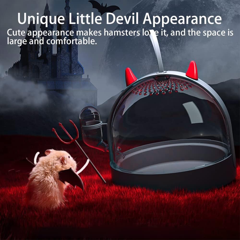 حامل الهامستر، قفص سفر مريح للهامستر مع زجاجة مياه سعة 60 مل، قفص حمل للسفر في الهواء الطلق مناسب للهامستر القزم وخنزير غينيا وموطن الحيوانات الصغيرة 