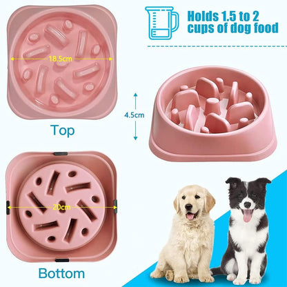 Slow Feeder Dog Bowls,Slow Eating Dog Bowl,Non-Slip Puzzle Anti-Choking Puppy Bowl,Perfect for Medium Small Dogs and Cats