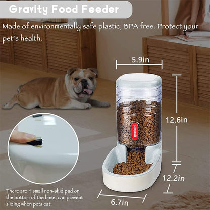 Automatic Dog Cat Feeder and Water Dispenser, 3.8L Large Capacity Dog Water Dispenser Dog Food Dispenser Set for Small, Medium and Large Pets