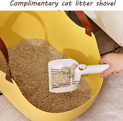 2 in 1 Portable Cat Litter Box, Large Cat Travel Carrier with Litter Box,Cat Toilet for Medium Cats & Kitties to Road Trip, Camping, Hiking, or Hotel