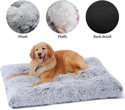 Large Dog Bed, Plush Soft and Comfortable Pet Bed, with Non-Slip Bottom Washable Dog Mat, Suitable for Medium and Large Dogs