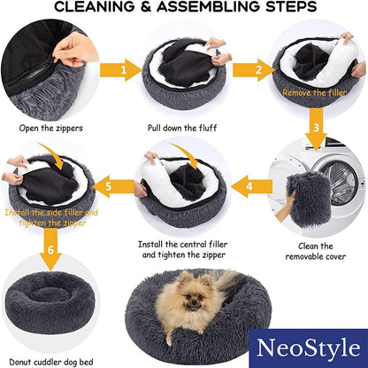 Cat Beds for Indoor Cats,Plush Pet Bed,Cat Sleeping Bed,Machine Washable Dog Bed,Snooze Sleeping Cozy Kitty Teddy Kennel,for Small Medium Large Pets