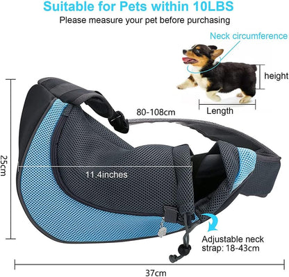 Dog Sling Carrier,Breathable Mesh Puppy Carrier, Portable Travel Cat Sling, Adjustable Dog Pet Carrier Sling Hand Free