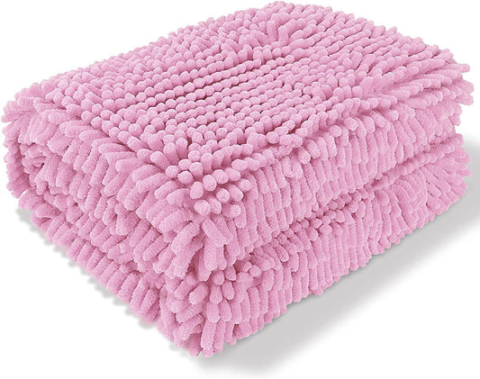 Dog Towel Ultra Absorbent Super Shammy with Hand Pockets, Quick Dry Soft Microfiber Chenille Material Pet Bath Towels for Large, Medium, Small Dogs and Cats