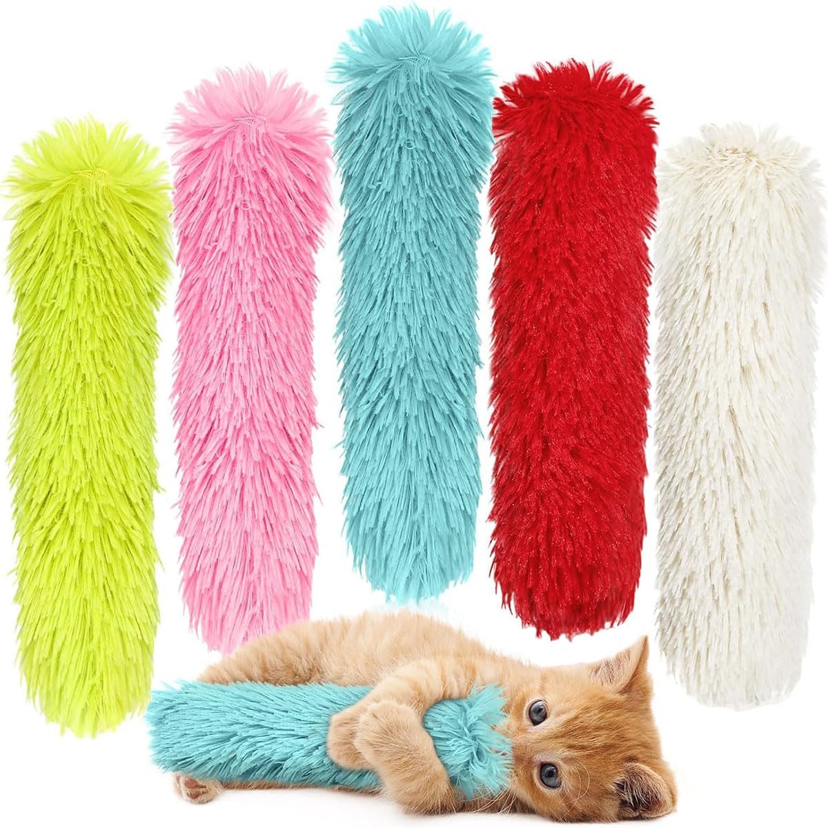 3 Pcs Cat Pillows Toys containing Catnip,Soft and Durable Pillows Toy,Interactive Cat Kicker Toys for Indoor Cats,Kitty Kick Stix,Cat Teething Chew Toys for Kittens