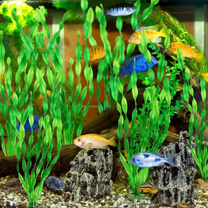 نباتات بلاستيكية اصطناعية لتزيين أحواض السمك، شجرة زهر الكرز الوردية مع العشب، مجموعة أشجار ديكور لأحواض السمك، إكسسوارات ديكور لأحواض الأسماك