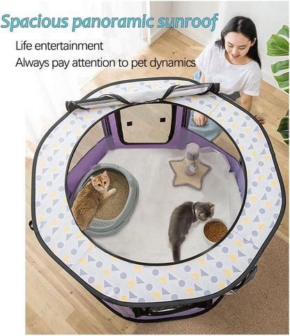 Large Portable Pet Playpen, Foldable Dog Playpen Pet Tent, Cat Delivery Room,Indoor and Outdoor Travel Playpen for Dogs, Cats and Rabbits with Free Carrying Case