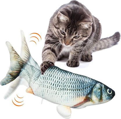 Electric Moving Fish Cat Toy, Floppy Fish Cat Toy,Interactive Cat Toys,Cat Toys for Indoor Cats,Realistic Plush Simulation Electric Wagging Fish,Catnip Kicker Toys