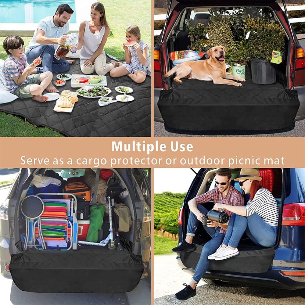 Cargo Liner for Dogs,135 * 200cm Waterproof Non-Slip Pet Cargo Cover Dog Cushion,Car Trunk Cover,Anti-Dirty Quilted Oxford Fabric Trunk Protection Seat Cover for SUV, Car(black(135 * 200cm)