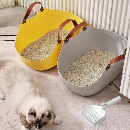 2 in 1 Portable Cat Litter Box, Large Cat Travel Carrier with Litter Box,Cat Toilet for Medium Cats & Kitties to Road Trip, Camping, Hiking, or Hotel