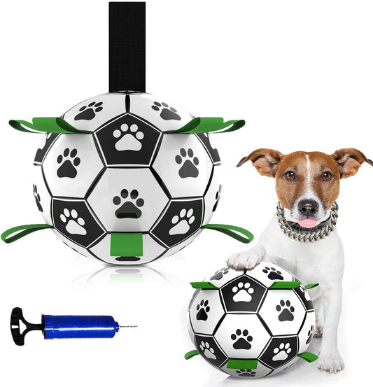 Dog Football Toy,Dog Soccer Ball with Grab Tabs, Dog Water Toy,Dog Interactive Toy Balls for Small Mudiem Large Breed Outdoor Jolly Ball for Dogs Waterproof Ball (Paw)