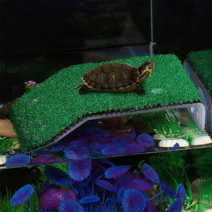 Lawn Turtle Basking Platform, Tortoise Ramp Reptile Tank Ladder Resting Basking Platform, Fish Tank Aquarium Turtle Dock Floating Décor(22 * 20 * 5.2cm)