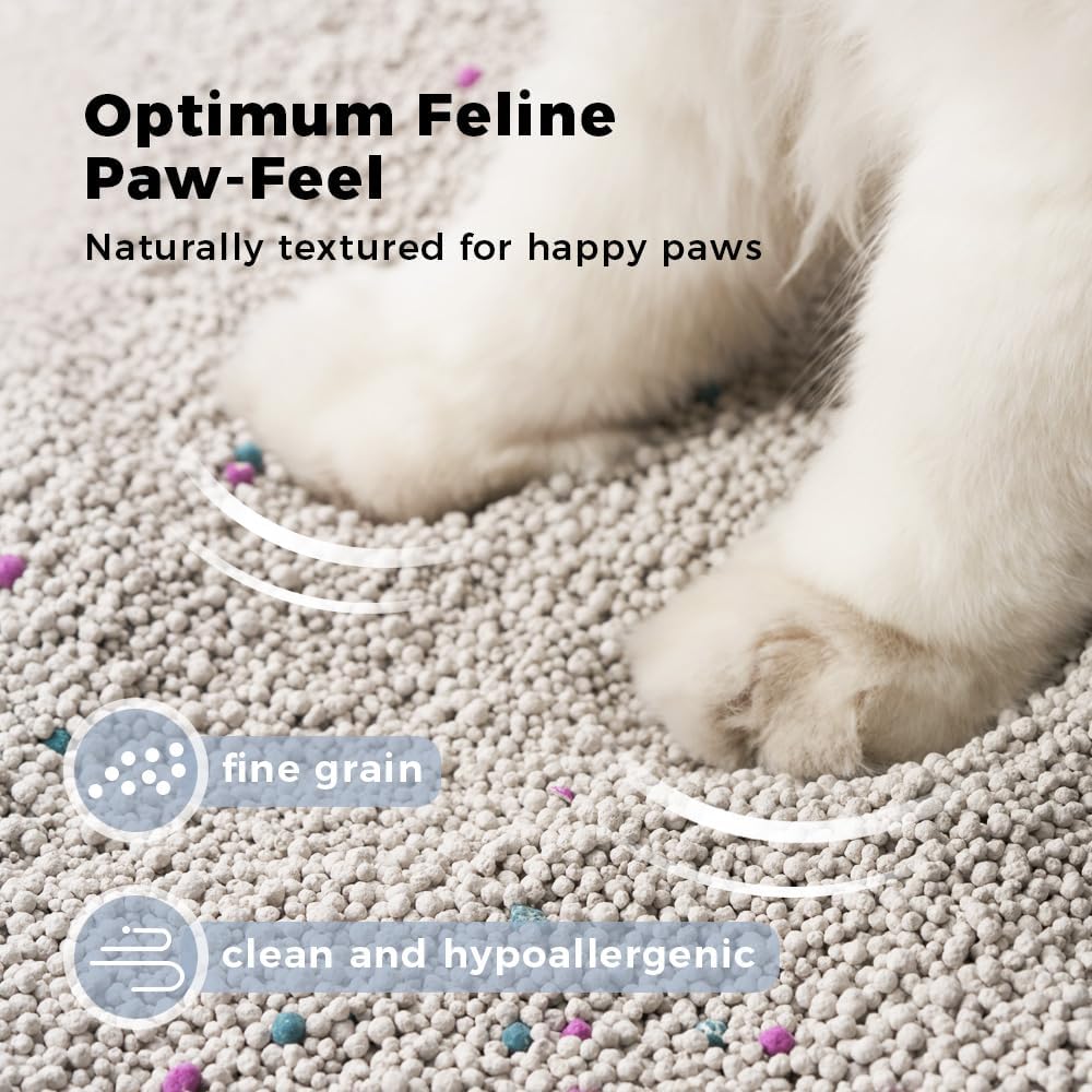 FurryPals Cat Litter,Bentonite Cat Litter Baby Fragrance,99% Dust-Free, Low Tracking, Quick Clumping,Superior Odor Control,Non-Stick Formula,Easy to Clean(10L,8kg)