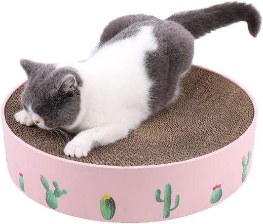 Round Cat Scratcher for Indoor Cats,Cat Scratch Pad,Cat Scratcher Cardboard,Cat Bed, Durable Recycle Board for Furniture Protection(41 * 41 * 10cm)