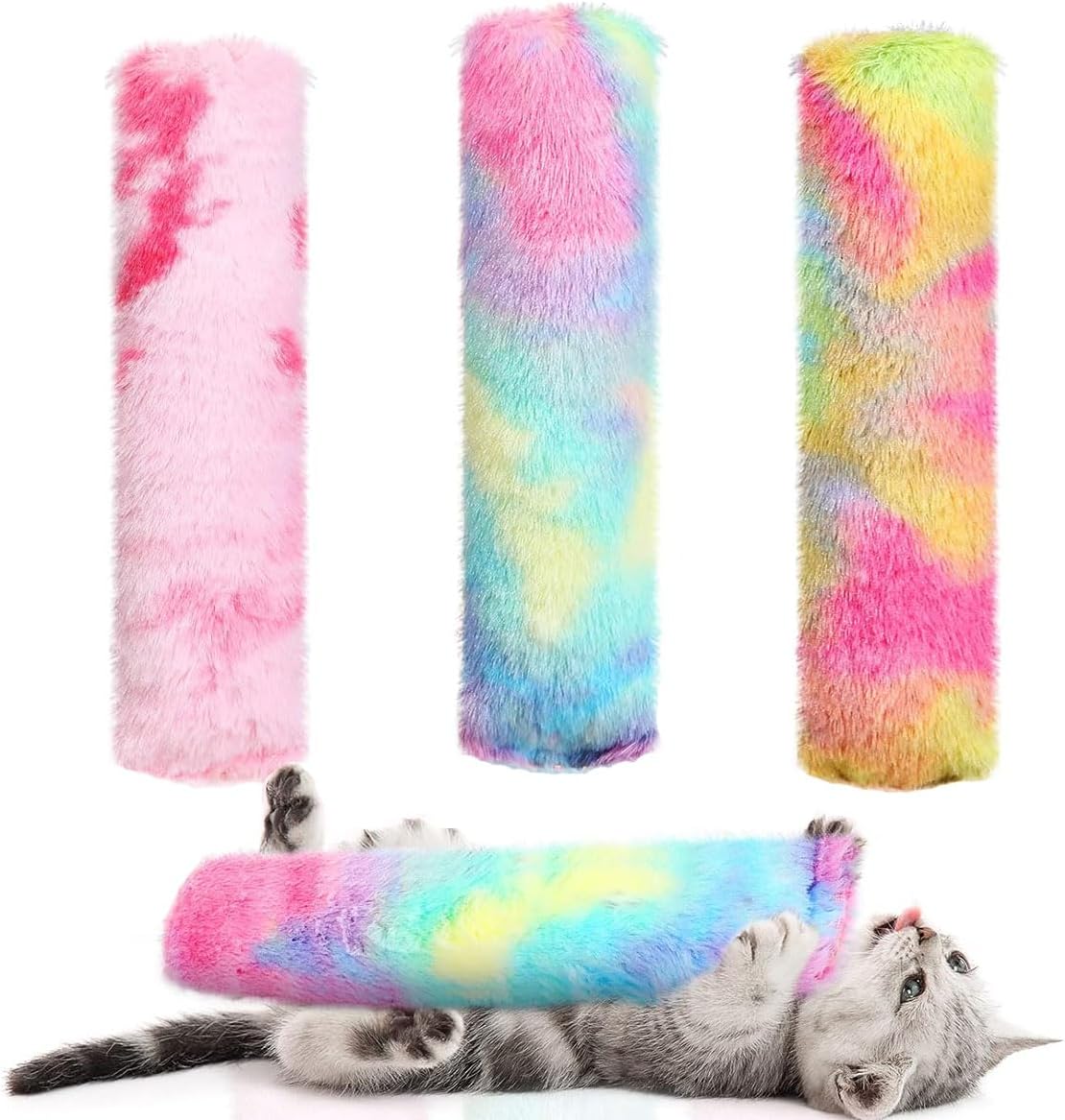 3 Pcs Cat Pillows Toys containing Catnip,Soft and Durable Pillows Toy,Interactive Cat Kicker Toys for Indoor Cats,Kitty Kick Stix,Cat Teething Chew Toys for Kittens