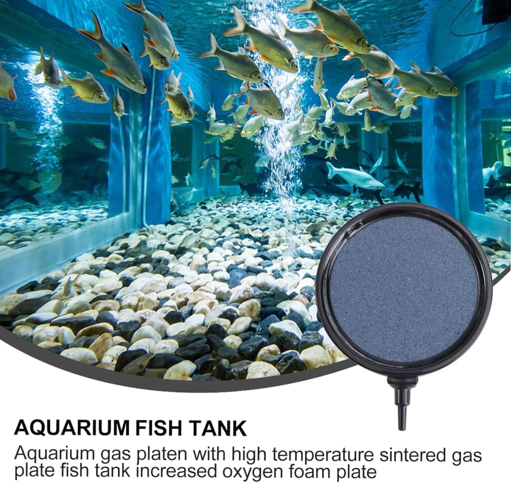 Aquarium Air Stone, 4 Inch Air Stone Disc Bubble Diffuser,Suitable for Aquarium Fish Tanks and Hydroponics (Black, 4 Inch)